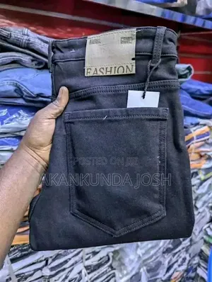 Plain Cotton Fabric Jeans