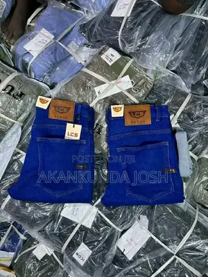 Plain Cotton Fabric Jeans