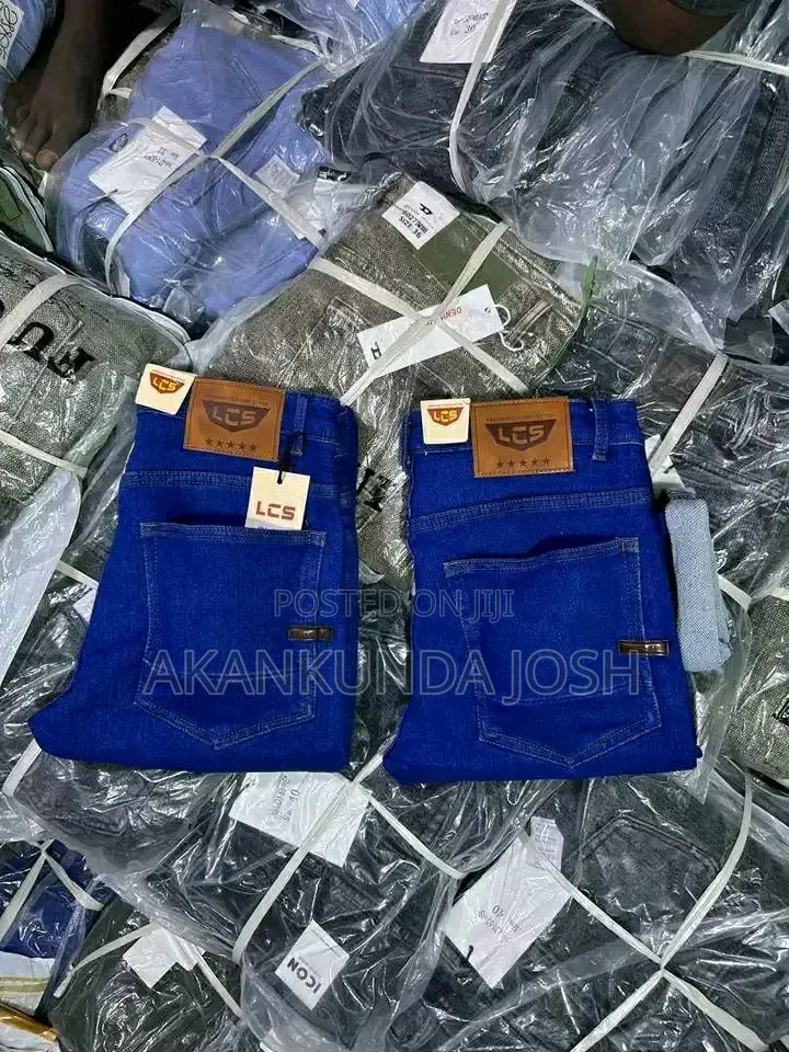 Plain Cotton Fabric Jeans