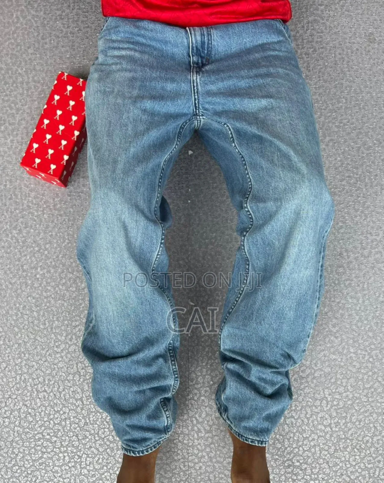 Men's Baggy, Loose-Fit Jeans. All Blue