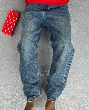 Men's Baggy, Loose-Fit Jeans. All Blue