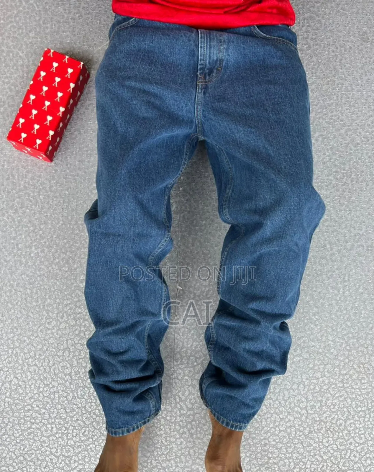 Men's Baggy, Loose-Fit Jeans. All Blue