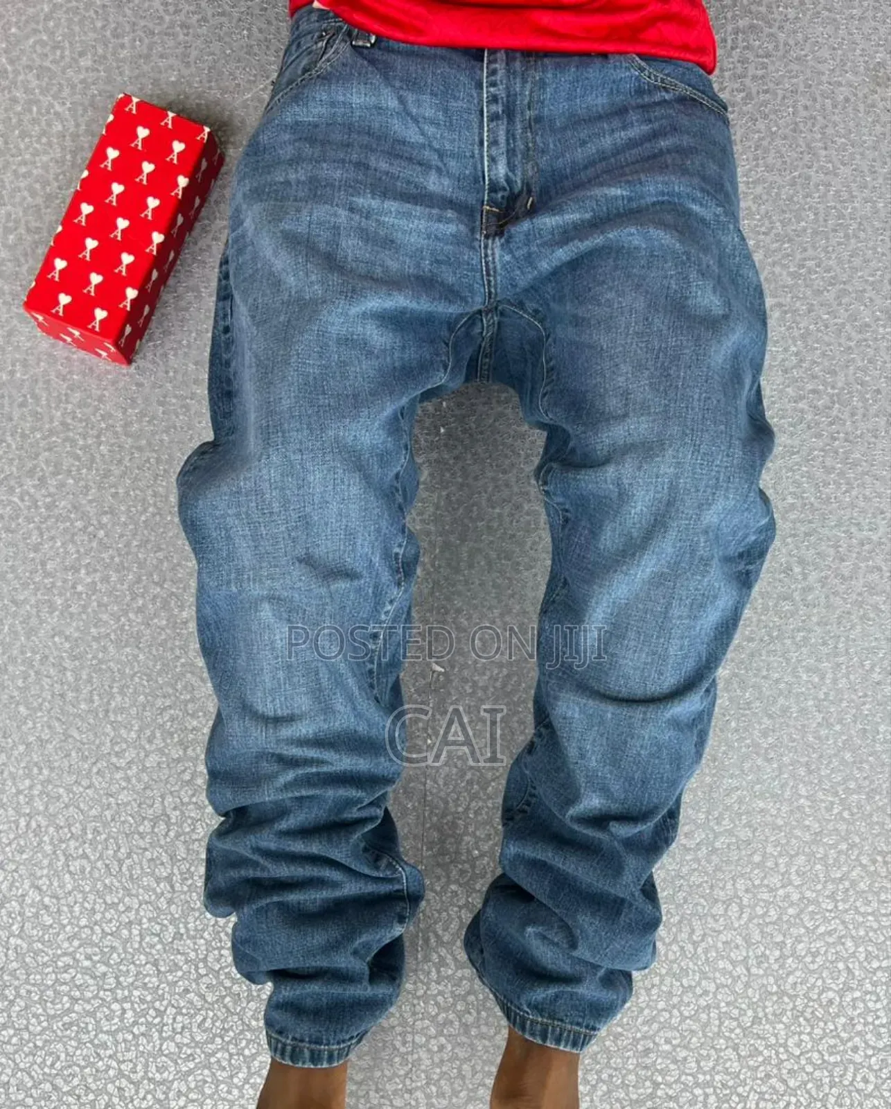 Men's Baggy, Loose-Fit Jeans. All Blue