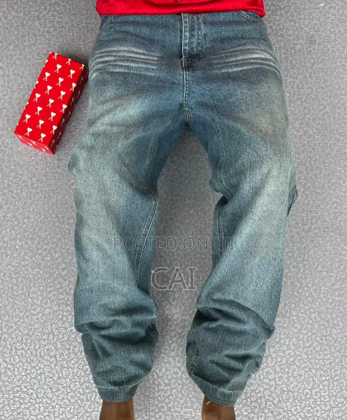 Men's Baggy, Loose-Fit Jeans. All Blue