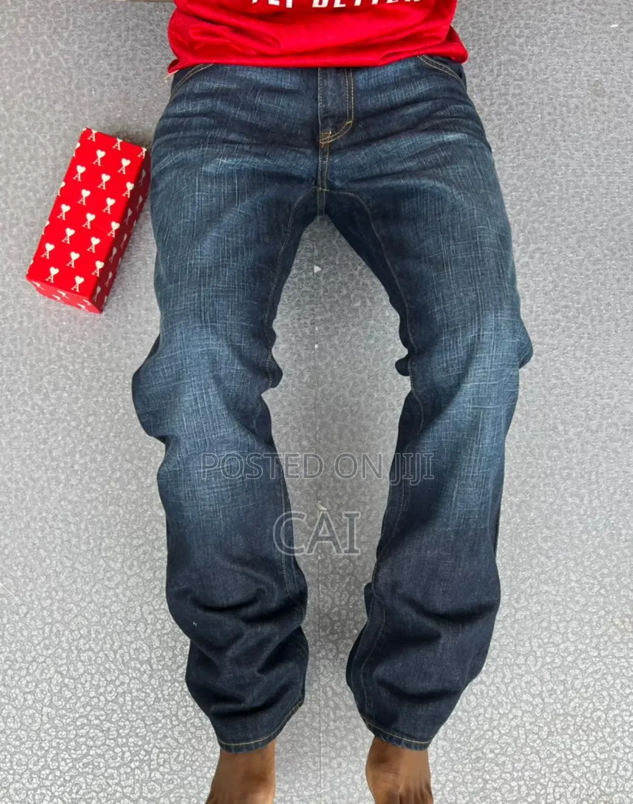 Men's Baggy, Loose-Fit Jeans. All Blue