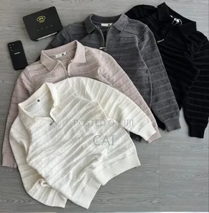 Men's Knitted Polo Collar Quarter Zip Sweater