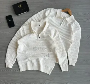 Men's Knitted Polo Collar Quarter Zip Sweater
