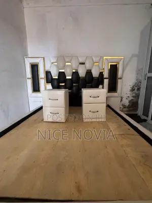 Wooden White Leather Bed Frame 5 by 6