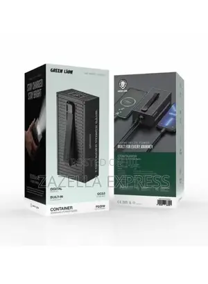 Green Lion Container Power Bank 30000mah 20w, With 4in1 Charging Cable