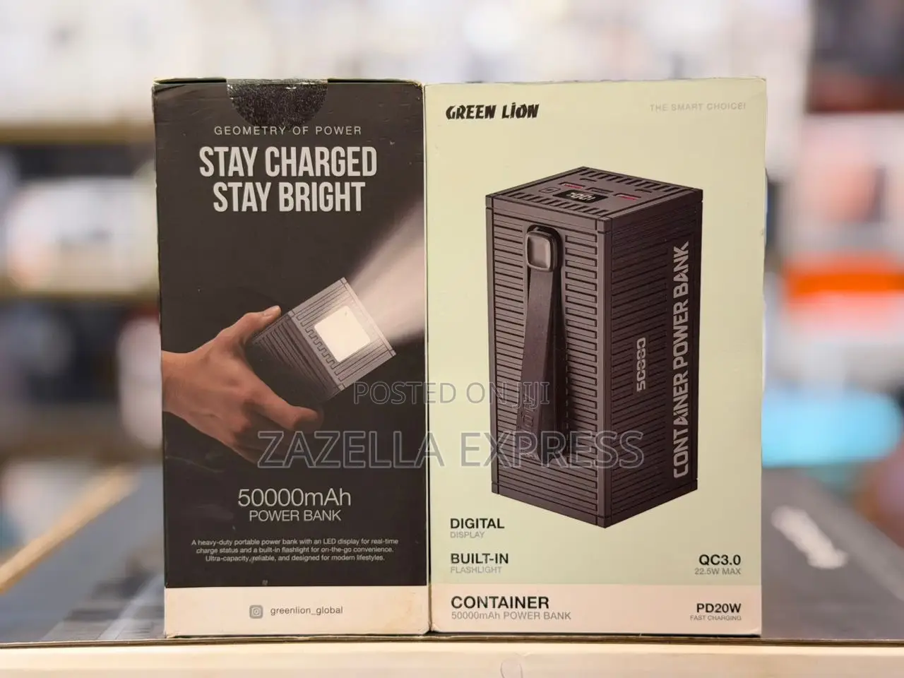 Green Lion Container Power Bank 50000mah 20w, With 4in1 Charging
