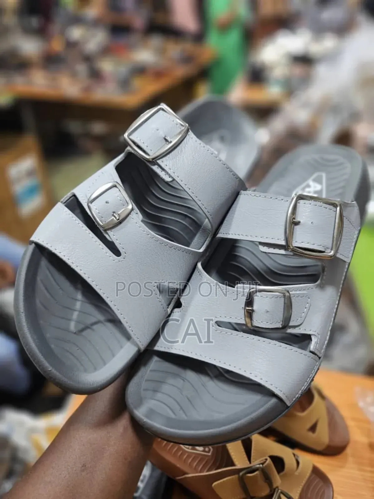 Men's Dual Buckle Comfort Slide Sandals