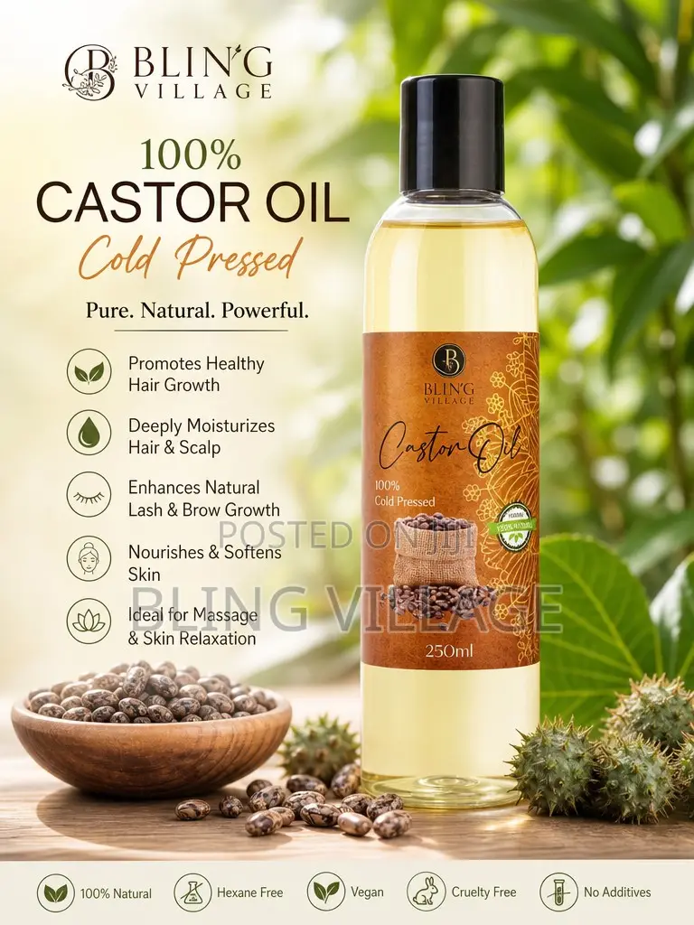 Castor Oil Natural Internal/External Use- 250ml on Sale!