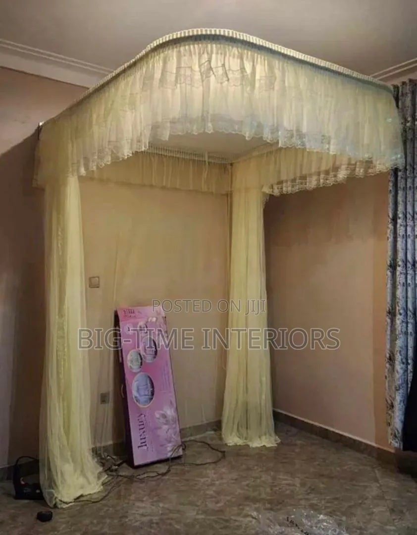 Elegant Cream Wall Mounting Mosquito Net