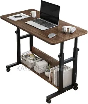 Mobile Adjustable Laptop Desk With Storage Shelves – Bedside Table