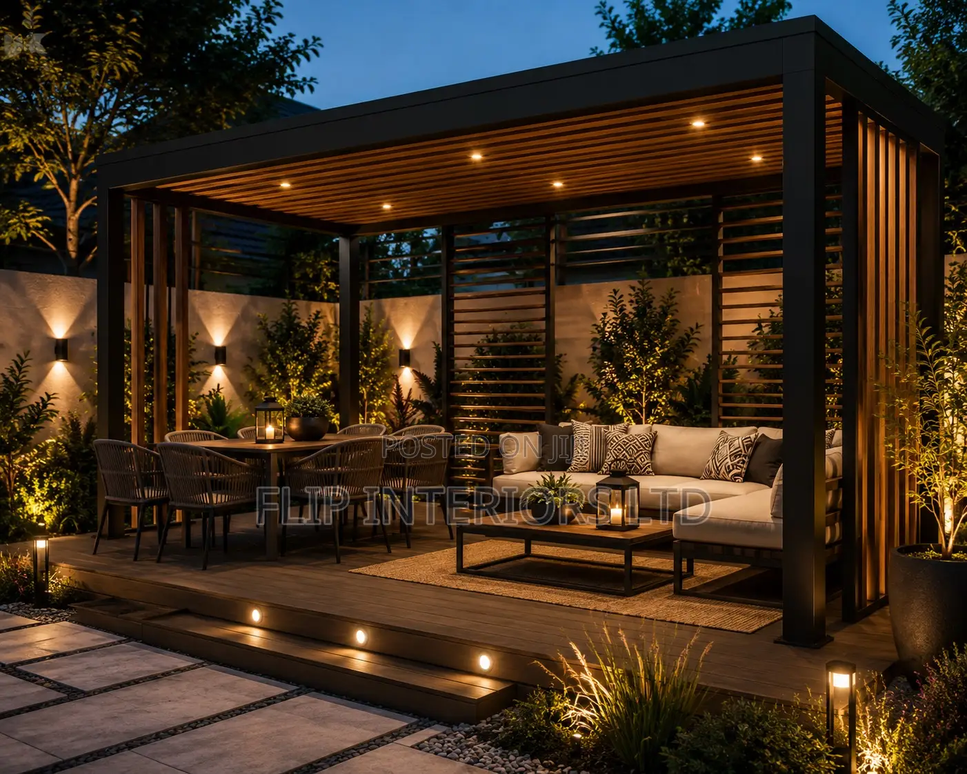 Contemporary Metal Wooden Gazebo Construction Services