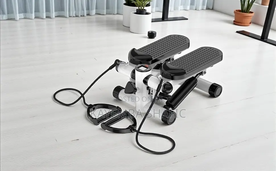 Brand New 2-in-1 Mini Stepper Exercise Machine With Resistance Bands
