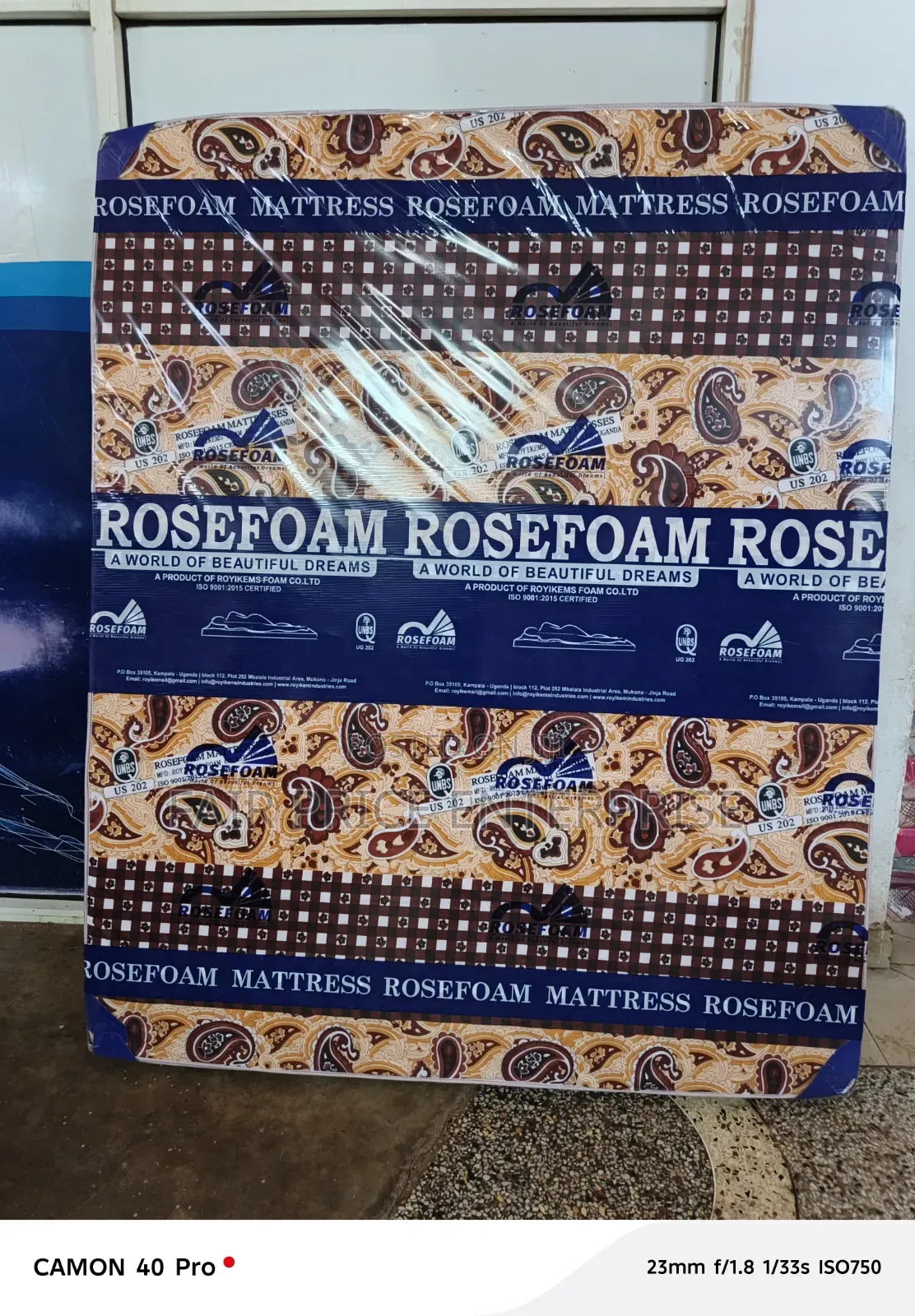 6x6 By6 Inches. Mattress Rosefoam Sealed Cover. High Quality