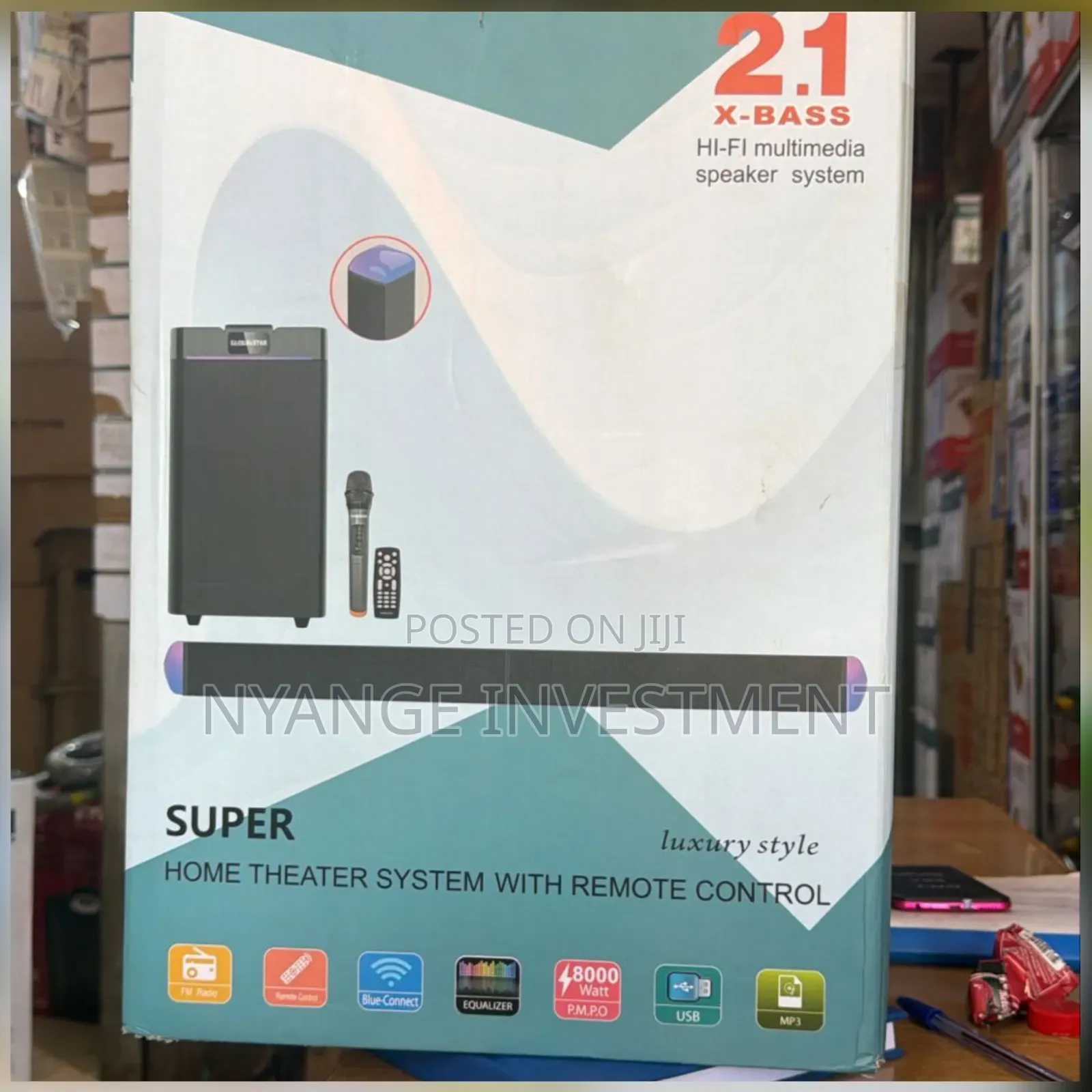 Globalstar 2.1 Speaker, Soundbar, Subwoofer and Wireless Microphone.