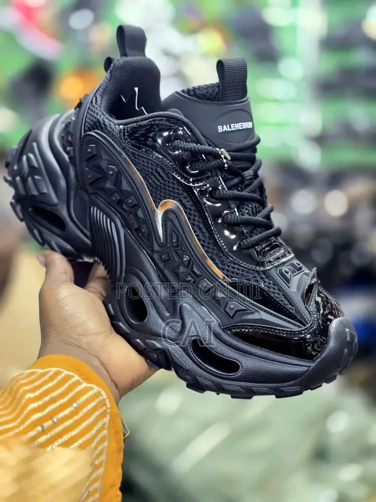 Trendy, Silver-Toned Chunky Dad Sneakers