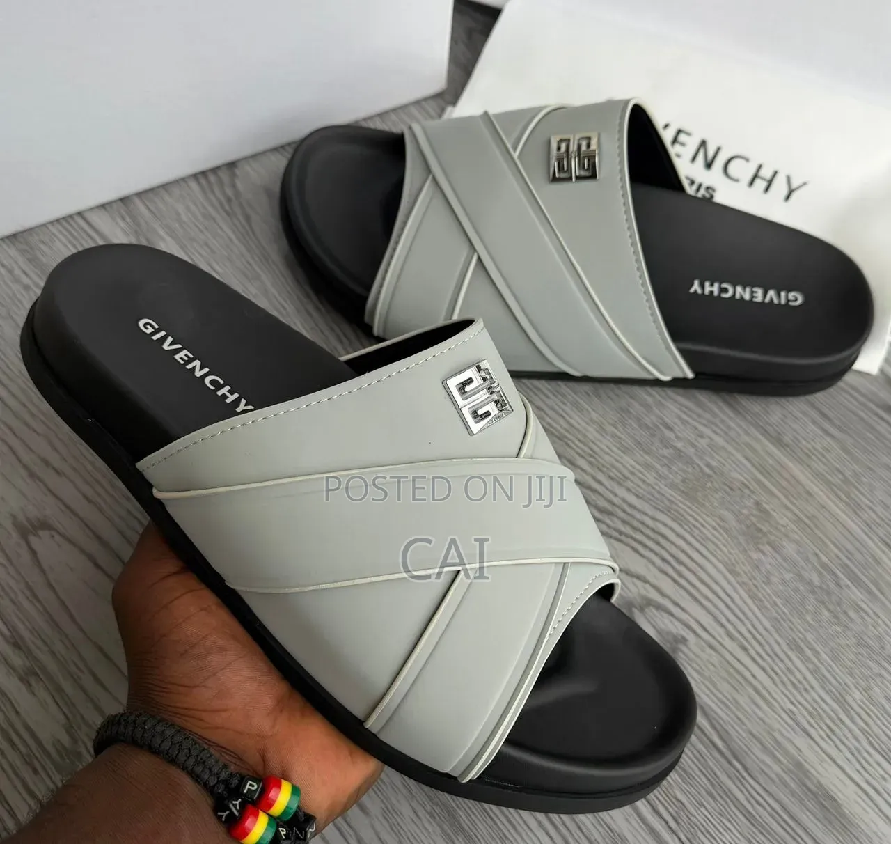 Givenchy Criss Cross Logo Slides Sandals