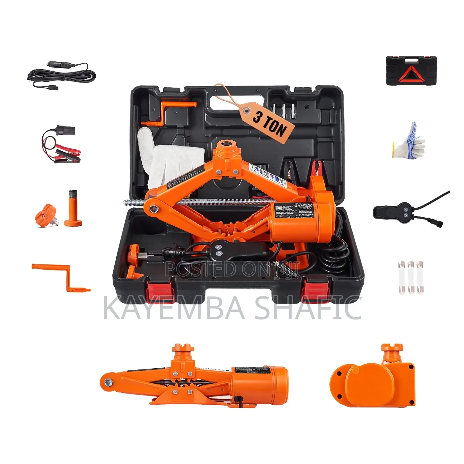 Vevor 3-Ton 12v Electric Car Jack Impact Wrench Kit