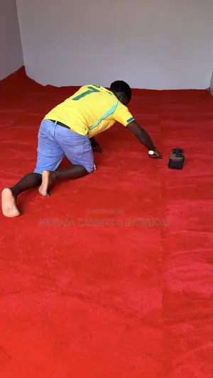 Trending Soft Red Galaxy Carpet on Sale