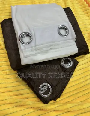 Velvet Curtain With Net Coffee Brown
