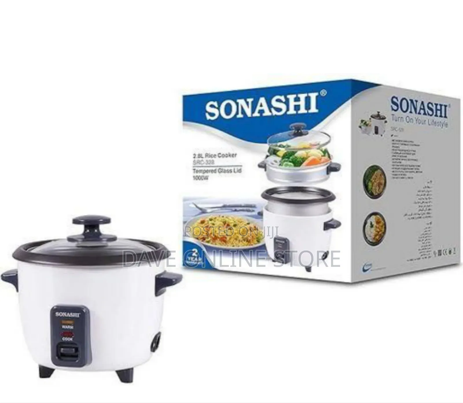 Sonashi 2 -N-1 Rice Cooker With Aluminum Steamer