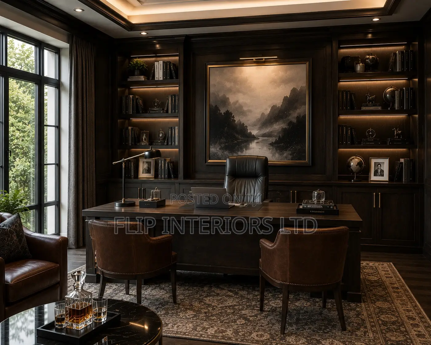 Luxury Executive Study Room Interior Design Services