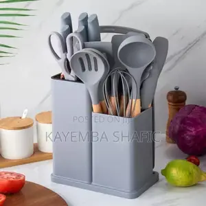 Premium 19-Piece Silicone Utensil Stainless Steel Knife Set