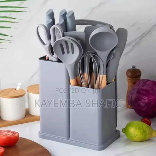 Premium 19-Piece Silicone Utensil Stainless Steel Knife Set