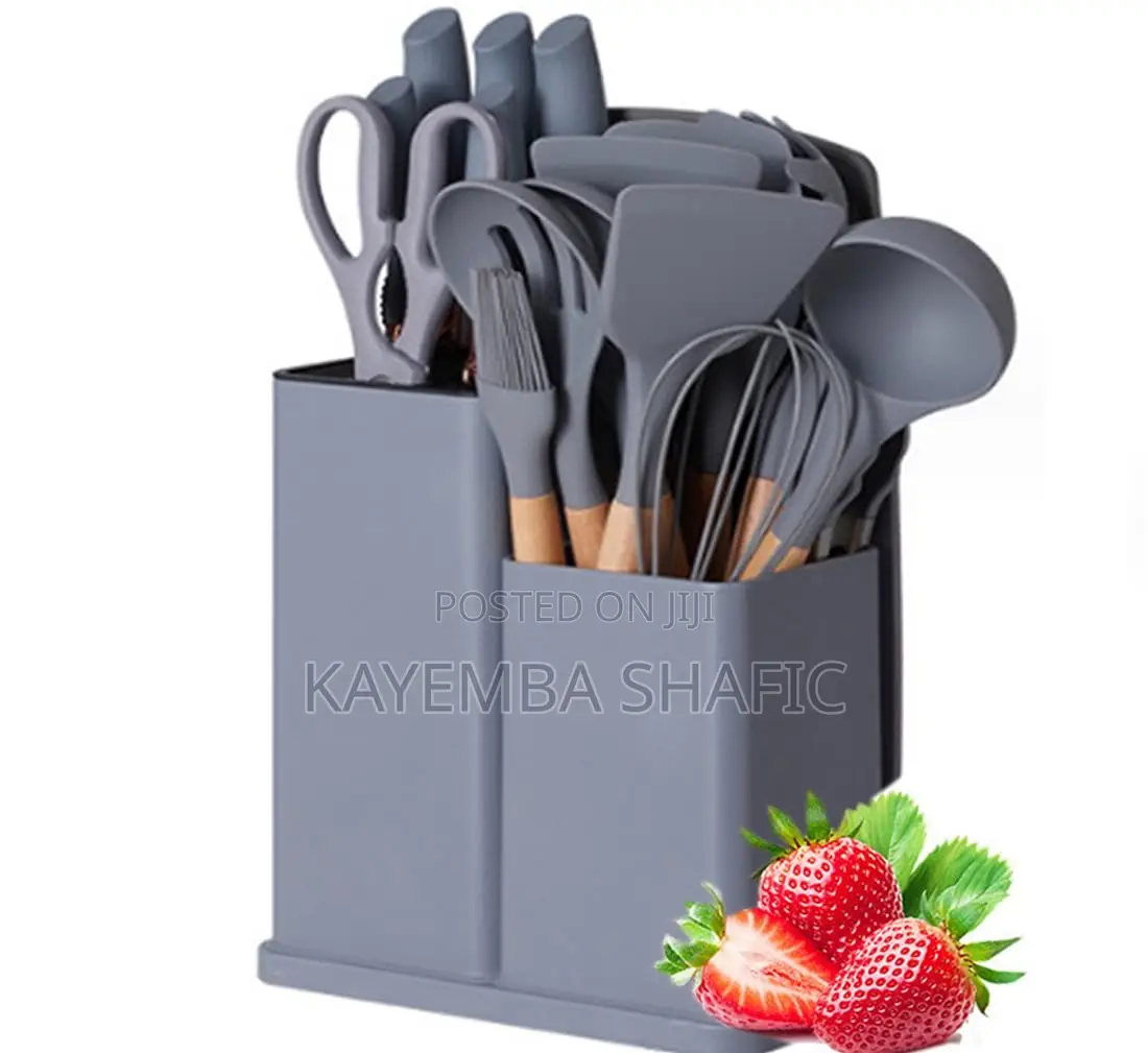 Premium 19-Piece Silicone Utensil Stainless Steel Knife Set