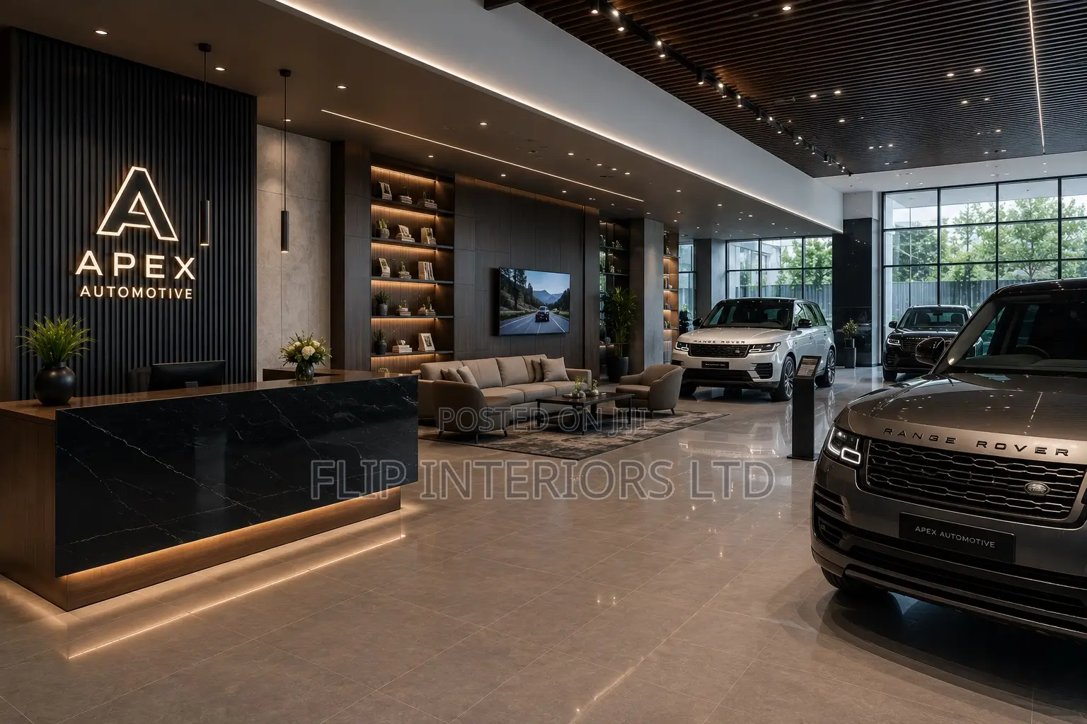 Luxury Car Showroom Remodeling Decorative Finishing Solutions