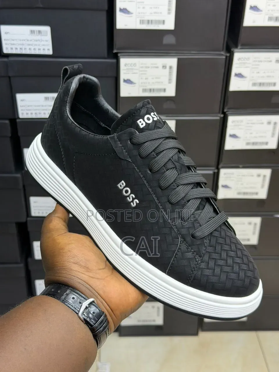 Boss Woven Leather Sneakers