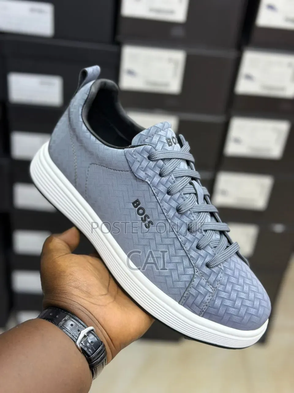 Boss Woven Leather Sneakers