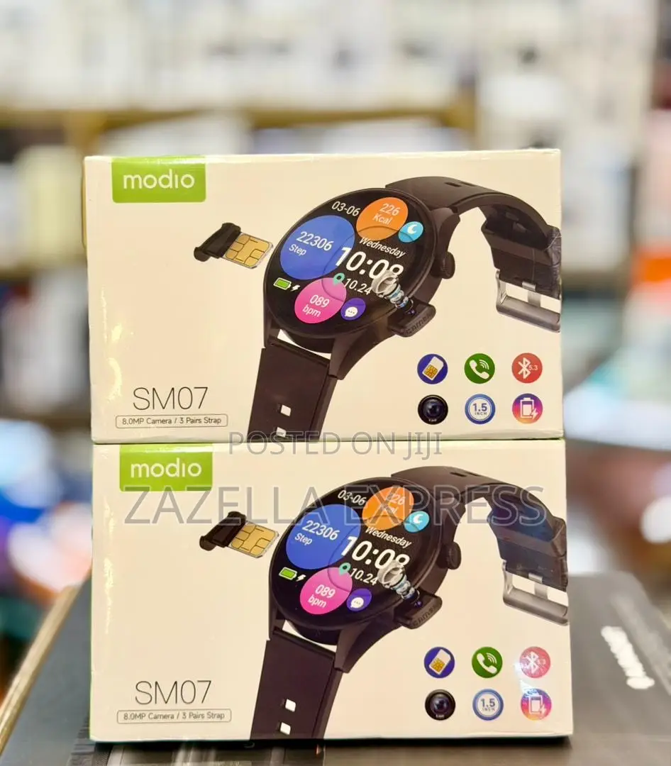 Modio Sm07 Smartwatch With 1.5 Inch Sim Card Slot 3 Pair Straps