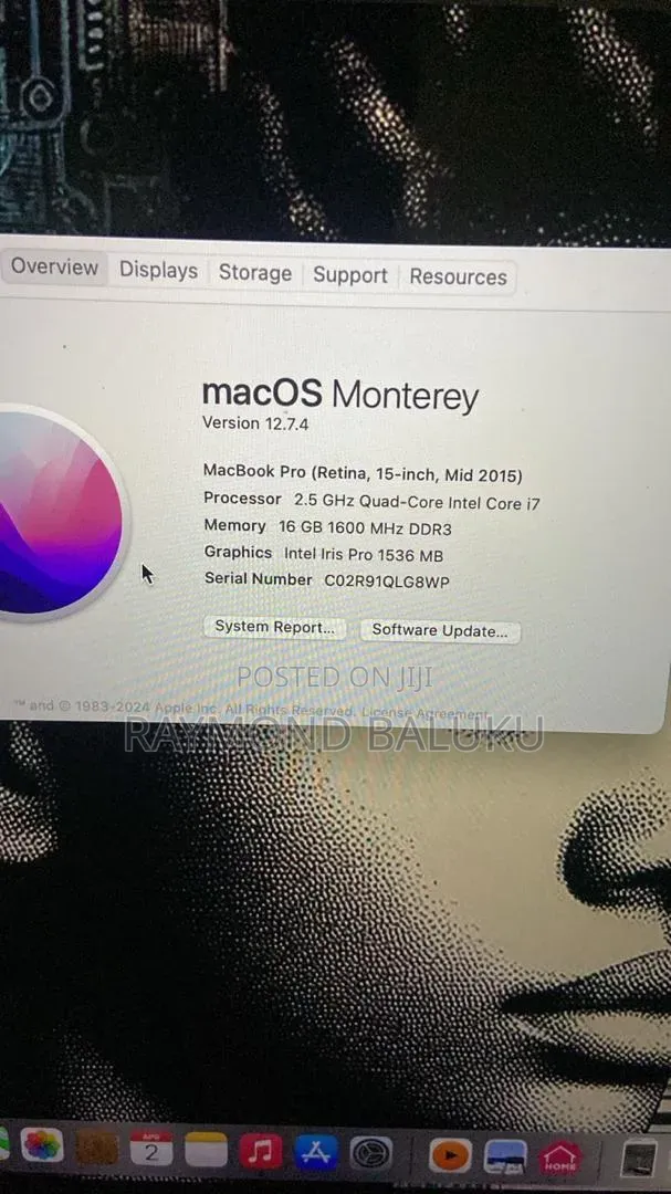 Laptop Apple MacBook Pro 2015 16GB Intel Core i7 SSD 256GB