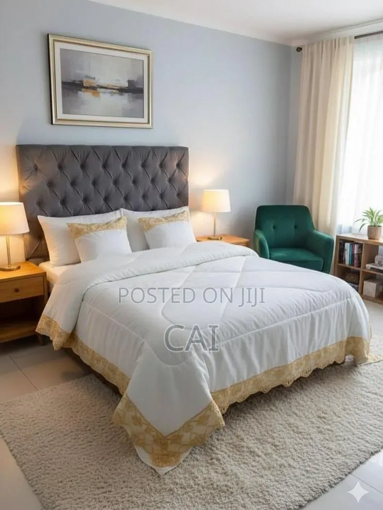 Cotton Duvet Set Generic 6-Piece Quilted Lace Duvet Sets