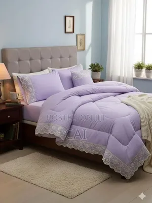 Cotton Duvet Set Generic 6-Piece Quilted Lace Duvet Sets