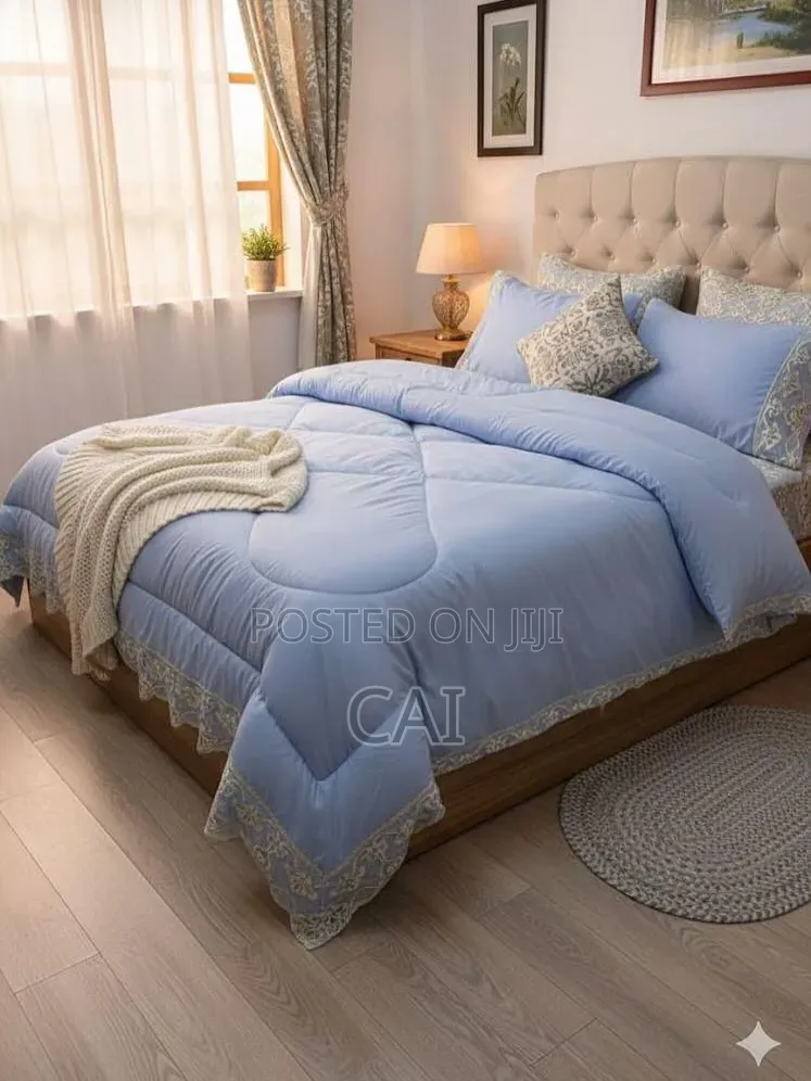 Cotton Duvet Set Generic 6-Piece Quilted Lace Duvet Sets