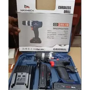 Maxmech Cordless Battery Drill Machine 24v With 2 Bateries And Charger