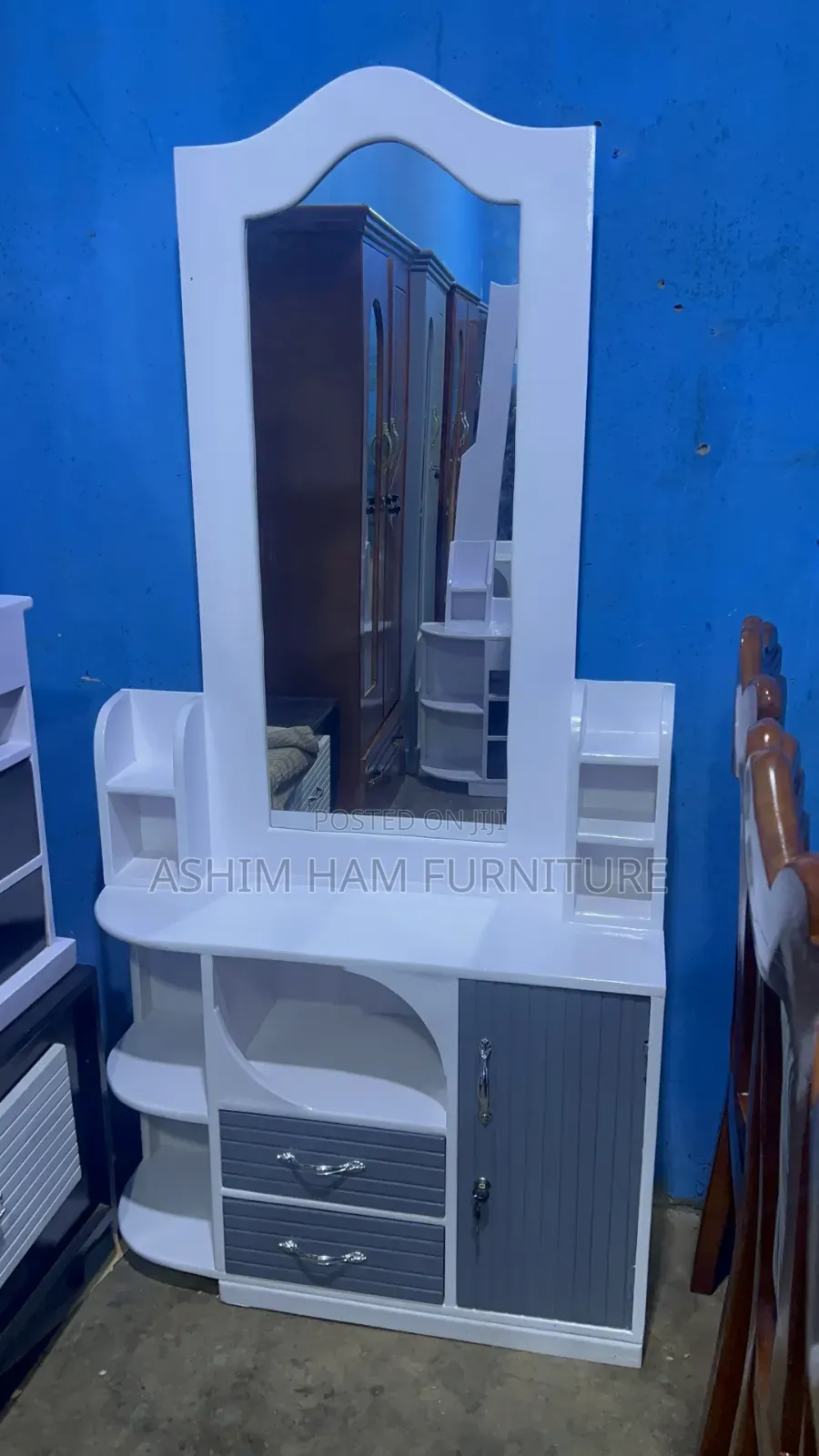 Modern White Grey Vanity / Dressing Table