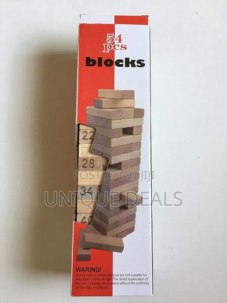 54 Wooden Blocks Game For Kids Learning Toys Puzzle