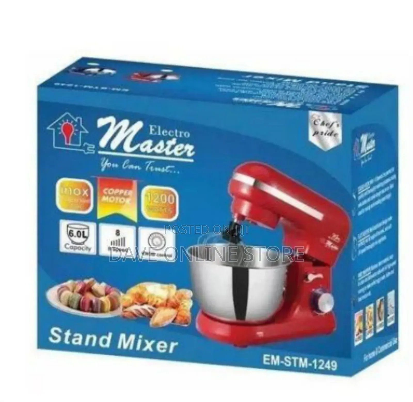 Electro Masters Powerful 8-Speed Stand Mixer