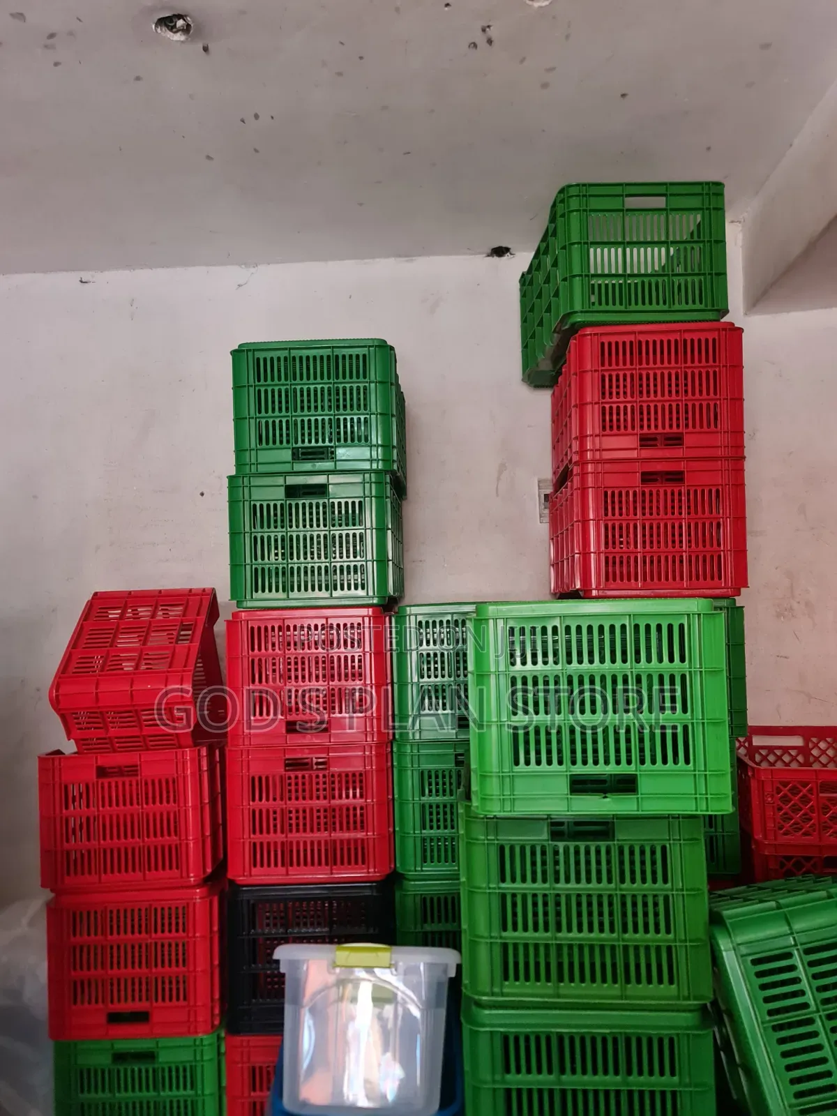1pc Matted Plastic Crates Plastic Crates Green*Red