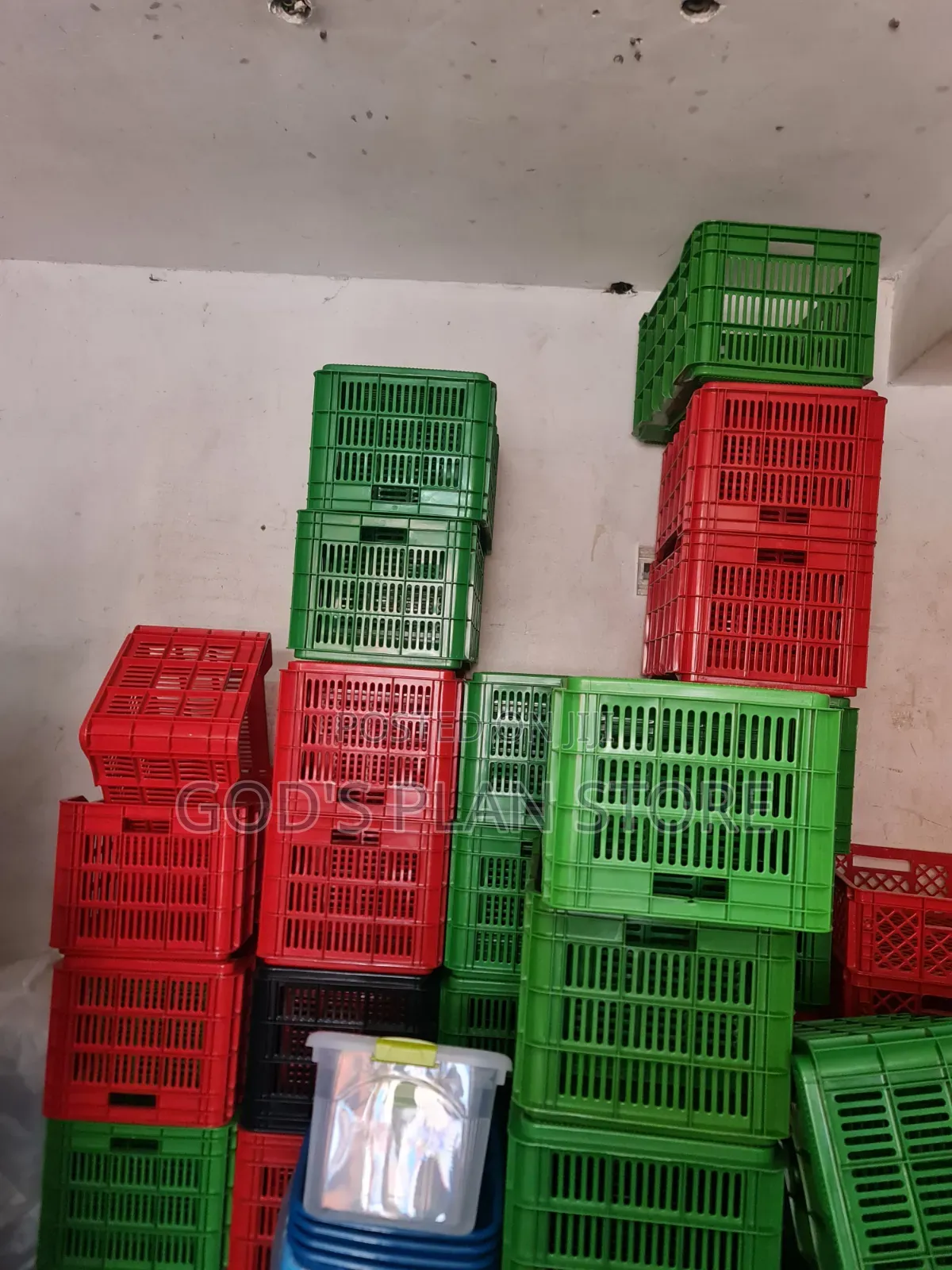 1pc Matted Plastic Crates Plastic Crates Green*Red