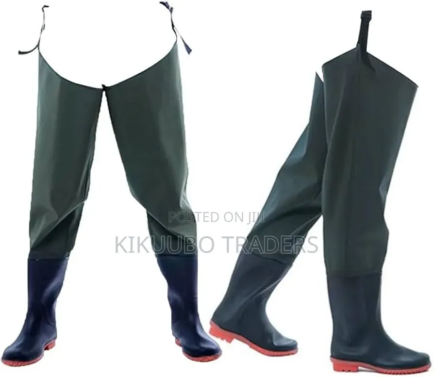 Fishing Waders Hip Waders PVC Waterproof Pants With Anti Slip Boots