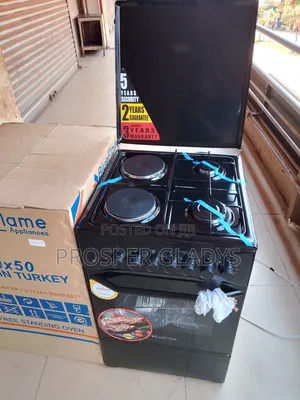 Blue Frame 2 Gas and 2 Electric Gas Cooker.