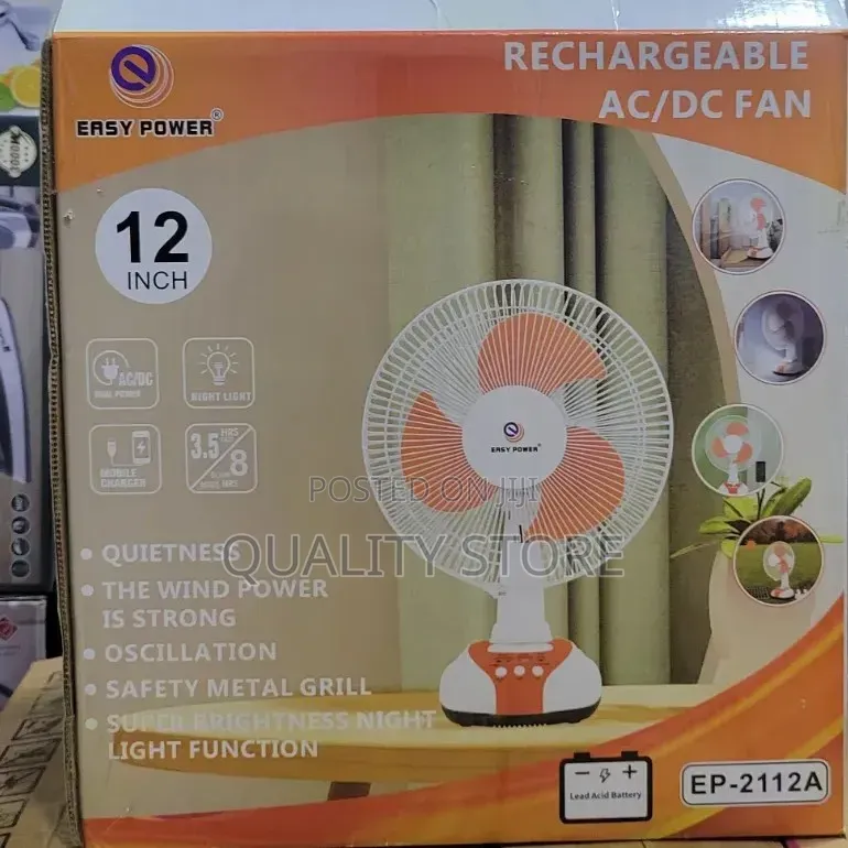 Easy Power Ac/Dc Rechargeable Fan