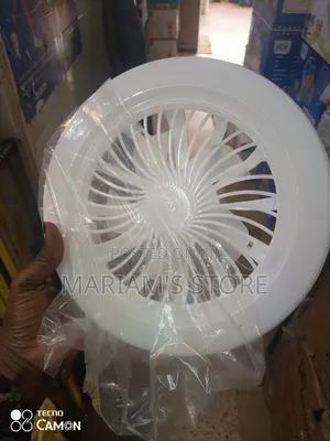 Ceiling Fan Light With Led Lamp and White Fan Blades.